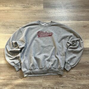 Jerzees Gray Oklahoma Sooners Crewneck Sweater